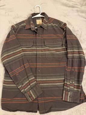 Red Head Brand Men's Brown Striped Long-Sleeve Button-Down Shirt